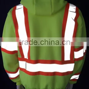 100%polyester Inner Brush Fleece hi Vis Sweatshirt ANSI CLass 3 thumbnail-4