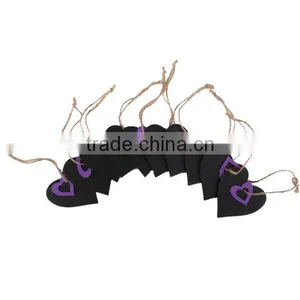 Handmade Mini Heart Shaped Hanging Wooden Blackboard Gift Price Tags Decor thumbnail-3