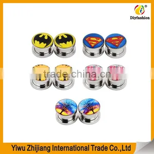Stainless Steel Screw Ear Plugs Flesh Tunnels Stretcher Expander thumbnail-5