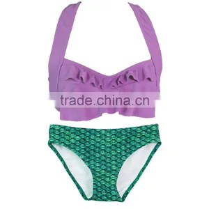 Sublimation Printing Mermaid Pattern Design Swimsuit for Little Girls thumbnail-4