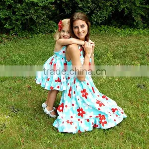 Hot Sale Mommy and Me Matching Dresses Cotton Foral Dress thumbnail-2