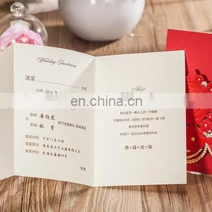 Wedding Items Chinese 6039 Red Big Flower Free Customized Wedding Invitation Card thumbnail-5