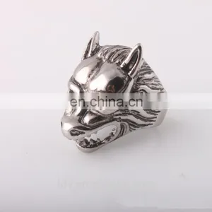 Latest Design High Quality Hollow Wolf Stainless Steel Ring thumbnail-2