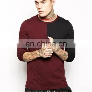 Fashion Long Sleeve T-Shirt With Cut And Sew/High Quality Men Fashion Tshirt/Custom Tshirt Clothing Factory Model-sc407 thumbnail-1