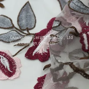 Garment Accessories Embroidered Dress Decorative Mesh Fabric for Women thumbnail-1