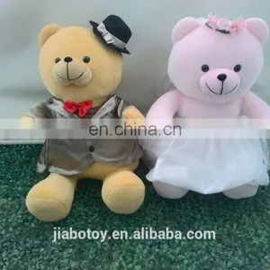 Teddy Bear Toy Plush Teddy Wedding Dress With Couple in Valentines Day thumbnail-1