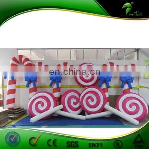 Charming Inflatable Christmas Ornament Candy Cane Air Balloon / Eco-friendly PVC Inflatable Crutch For Advertising Decoration thumbnail-1