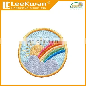 High Quality Embroidered Rainbow Patches Iron on Backing thumbnail-1