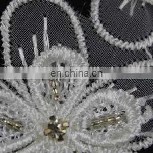 100%polyester Beaded Flower Lace Trim for Decorative thumbnail-2
