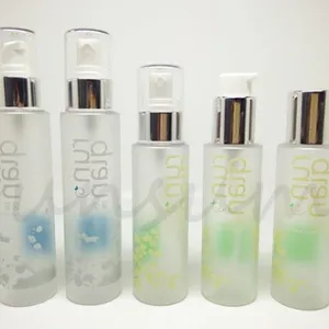 Set Matte Cosmetic Container Silver Lotion Pump Lotion Bottle thumbnail-1