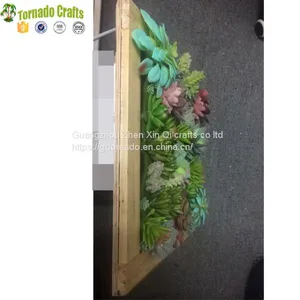 50*50cm Artificial Succulent Plants Plastic Ferns Green Grass Photo Frame Wall Decoration Flowers Home thumbnail-2