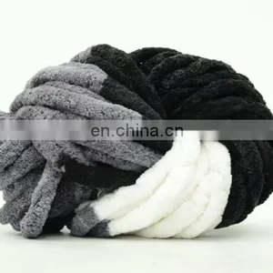 MIX COLOR Knit Vegan Yarn 100% Polyester Chenille Yarn Super Chunky Velvet Big Crochet Yarn thumbnail-3