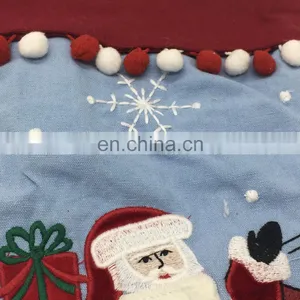 Wholesale Decorative Applique Santa Claus Rides a Sleigh With Pompom Christmas Socking for Christmas thumbnail-3