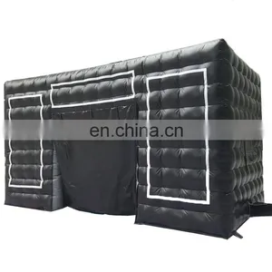 Commercial Black Portable Inflatable Tube Kiosk Blow up Booth Inflatable Cube Party Tent thumbnail-1
