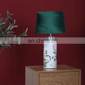 Modern Elegant Design Table Lamp Flower Bird Pattern Bedside Night Lamp for Home Decor thumbnail-1