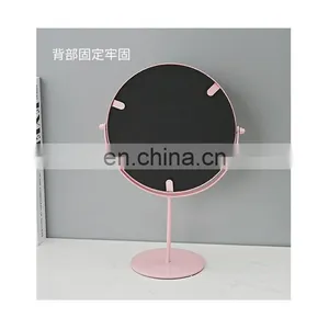 Single Side Round Makeup Mirror Rotation Gold Black Color Metal Cosmetic Mirrors Round Glass Make Up Mirror With Stand thumbnail-5