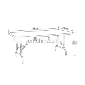 New Arrival HDPE Top Outdoor Folding Fast Shipping Easy Fold 6ft Plastic Folding Bbq Camping Dining Table thumbnail-2
