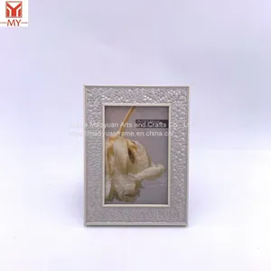 Hot Sale PS Plastic Photo Frame Silver Fog Face Small Hexagon Embossed Design Picture Frame thumbnail-2