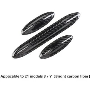 Real Carbon Fiber Central Control Panel Stickers for Tesla Model 3 & Model Y thumbnail-1