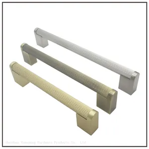 Knurled Cabinet Handles Cabinet Pulls Aluminum Handles Knurled Drawer Pulls Gold and Black Oxidation Finish With Diamond Pattern thumbnail-1