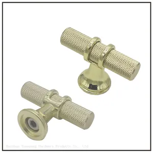 Knurled TBar Kitchen Cupboard Cabinet T-Bar Door Handle Handles Black or Gold thumbnail-4