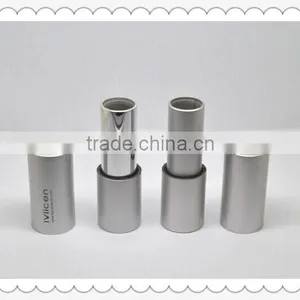 High Quality Matte Silver Magnet Round Metal Lipstick Holder thumbnail-1