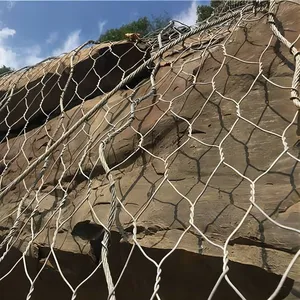 Double Twist Hexagonal Mesh Rockfall Netting Drapery System for for Rockfall Mitigation Slope Consolidation Works thumbnail-6