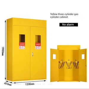 Gas Cylinder Security Enclosure for Vocational School, Safety Storage Cabinet With Flip-down Loading Ramp & Secure Lock for Industrial Training thumbnail-1