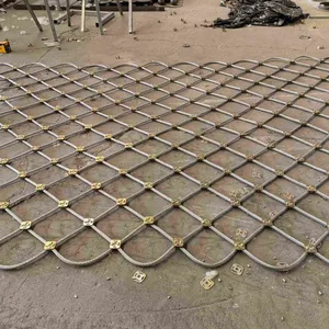Stainless Steel Woven Wire Rope Net High Tensile Strength Active Rockfall Barrier System Slope Protection Factory Production thumbnail-5