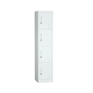 Four Doors Steel Locker Light Grey 4 Layers Office Metal Storage Cabinet thumbnail-2