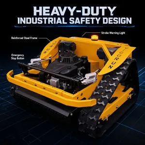 Remote Control Mower Robot Grass Cutter Crawler VTLM600 600mm Cut 45 Degree Slope Worm Gear for Meadow Terrain thumbnail-1