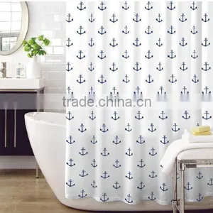 Shower Curtain Waves Stripe Printed, Hot Sale Classic Bathroom Waterproof Curtain thumbnail-5