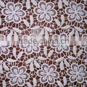 Wholesale Embroidery Fabric Polyester Full Lace Milk Silk Water Soluble Full Lace Fabric For Garment Accessory With Ladies Cloth thumbnail-5