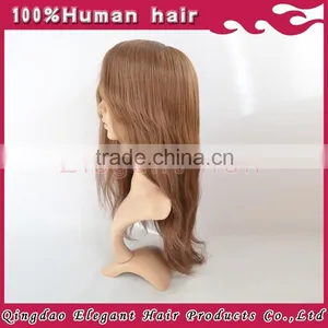 Qingdao Elegant 2015 Hot Sale Brazilian Human Hair Silk Top Thin Skin Perimeter Full Lace Wig thumbnail-5
