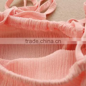 2016 Summer Baby Infant Children's Clothing Baby Girl Clothes Sling Pure Color Jmpsuit Ruffle Cotton Rompers thumbnail-2