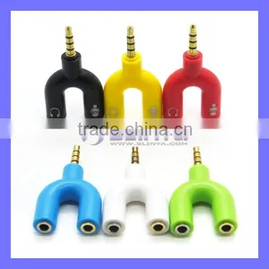 Earphone Headphone Jack Ear Cup Splitter Adaptor Music Share Set thumbnail-1