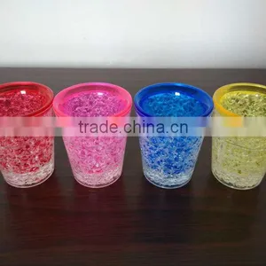 BPA Free Plastic PS Double Wall Frosty Ice Mug With Cooling Gel,freezer Mug Shot Glass 1.4oz thumbnail-1