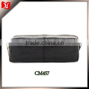 Top Grain Ladies Cow Pebble Leather Waterproof Travel Leather Toiletry Bag thumbnail-1