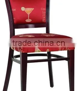 Red Espresso Wooden Chair for Cafes and Restaurant thumbnail-1
