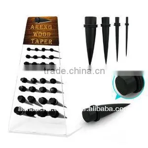 Display With 32 Pcs. of Areng Wood Tapers With Double Rubber O-ring - Size 12g to 00g (2mm - 10mm) thumbnail-1