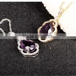Oem Product Fancy Design Pendant Rhinestone Necklace thumbnail-4