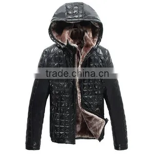 2015 Newest Business Casual Men's Thicken Lapel Sheepskin Leather Jacket thumbnail-1