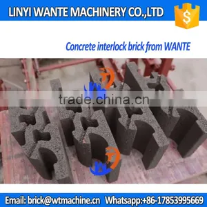 WANTE BRAND QT4-18 Concrete Interlocking Block Brick Making Machine Line From Factory thumbnail-1