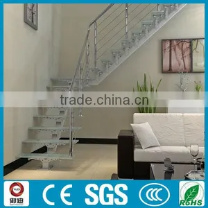 Interior Home Frameless Glass Straight Staircase thumbnail-2