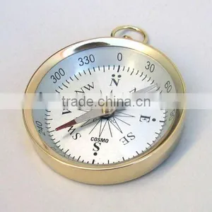 Brass Nautical White Dial Compass Pendant/ Nautical Pendant / Compass With Lid FOR PENDANT thumbnail-1