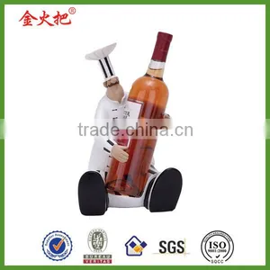 New Product Polyresin 12Hign,7Wide Chef Wine Bottle Holder Barware Decor thumbnail-1