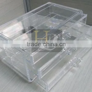 Clear Cube Acrylic Storage 3 Drawers Clear Acrylic Makeup Organizer thumbnail-2