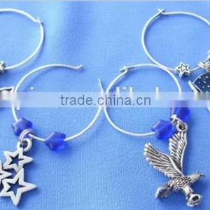 US Flag and Eagle Die Cast Metal Wine Charms thumbnail-1