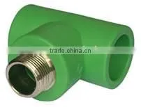 PPR Copper Threaded Male and Female Tee for Water Supply thumbnail-1