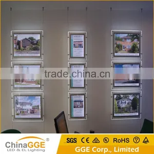 Window Backlit Display Edge Lit A3 A4 Hanging Window Acrylic LED Light Pockets Hanging Acrylic LED A3 A4 Wndow Display thumbnail-2